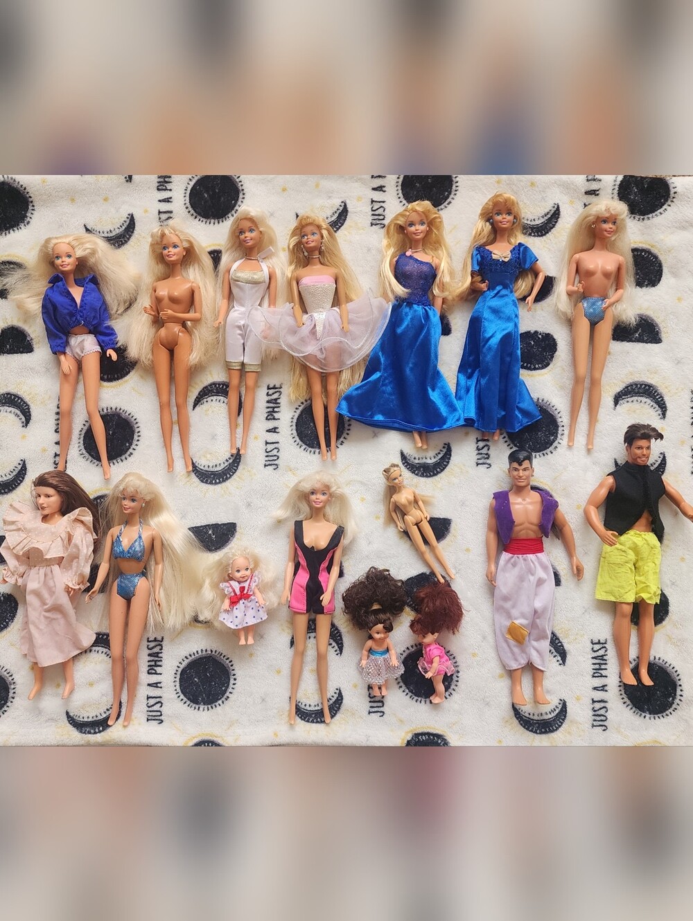Lot of 16 dolls, Clothes for All Ages Vintage
